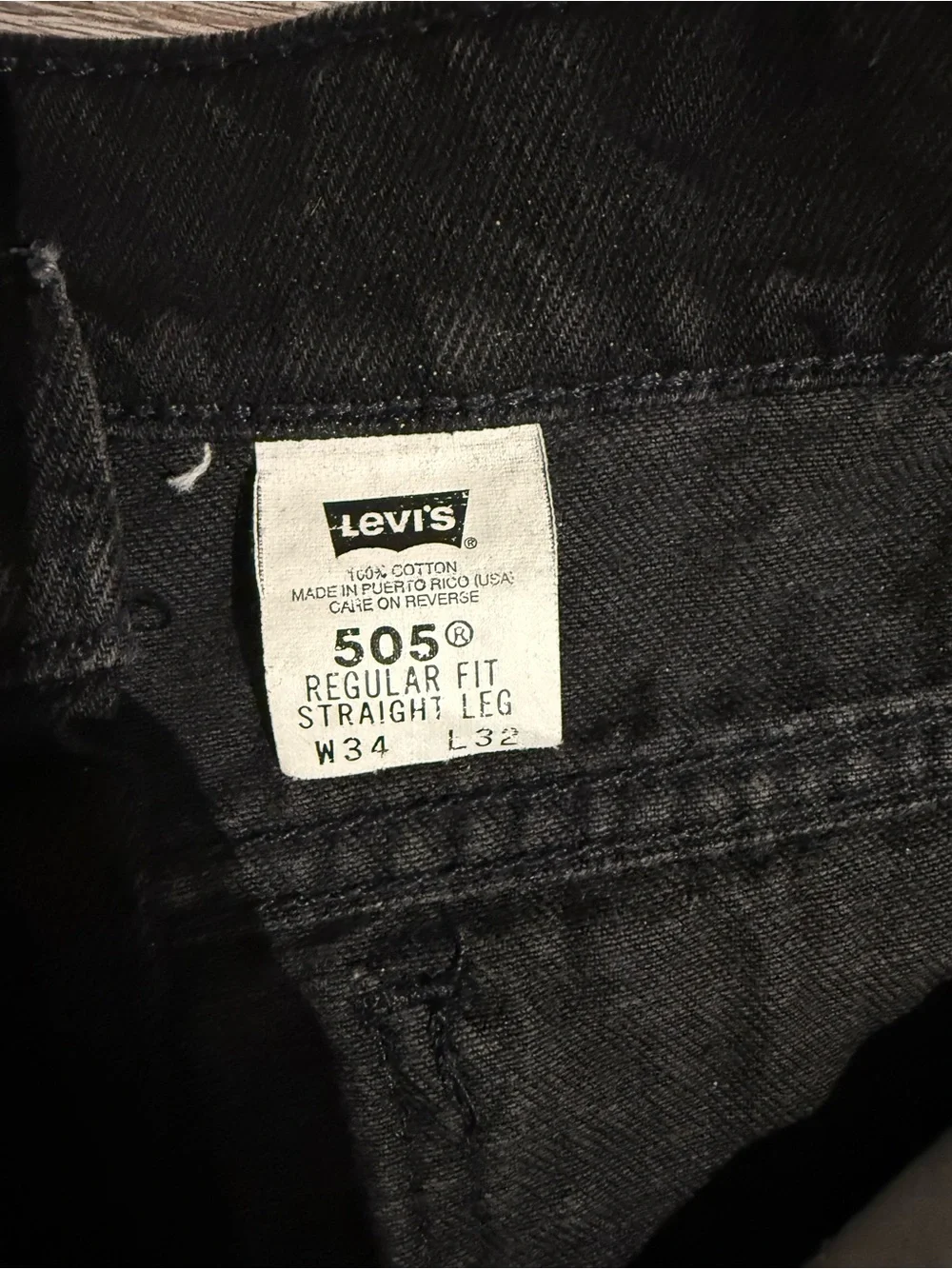 RARE Vintage 90’s 505 Levi's  Distressed Black Straight Leg Jeans